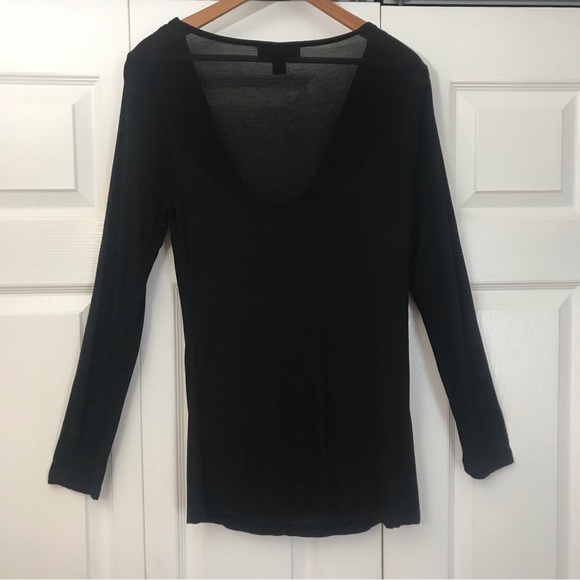 EUC INC International Concepts Swoop Neck Top/ Large/ Black/ 100% Modal Rayon - Picture 3 of 9